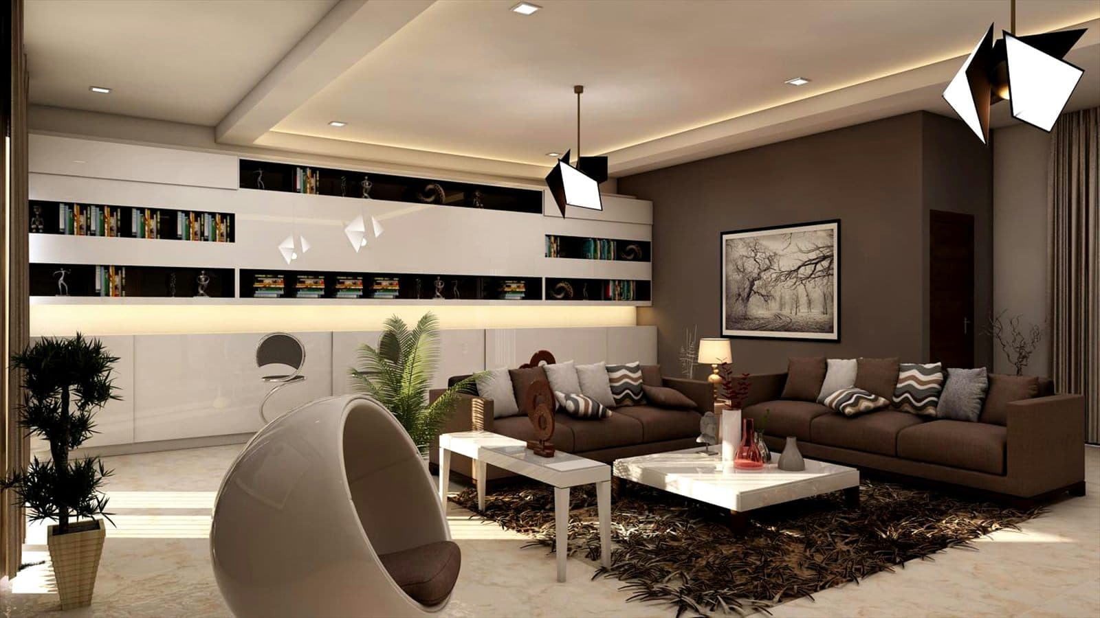 Professionally staged and designed living room